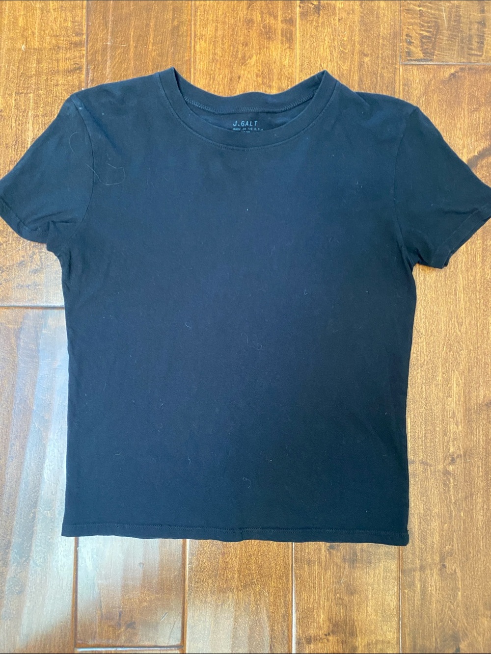 John Galt made in the USA Brandy Melville Black Short-Sleeve Crew Tee; one size